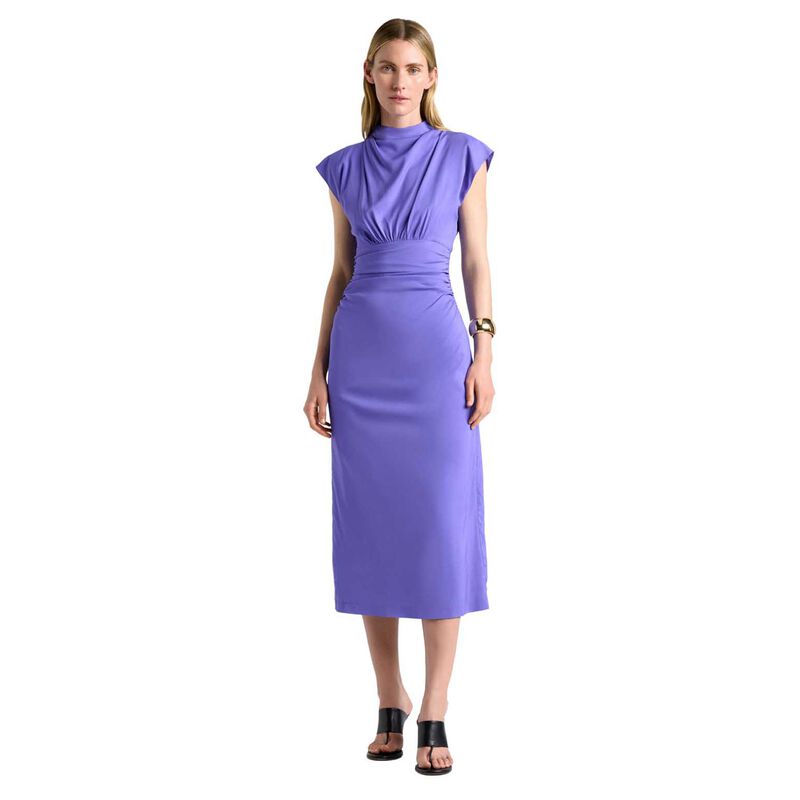 Cue Stretch Viscose Draped Midi Dress image number 0